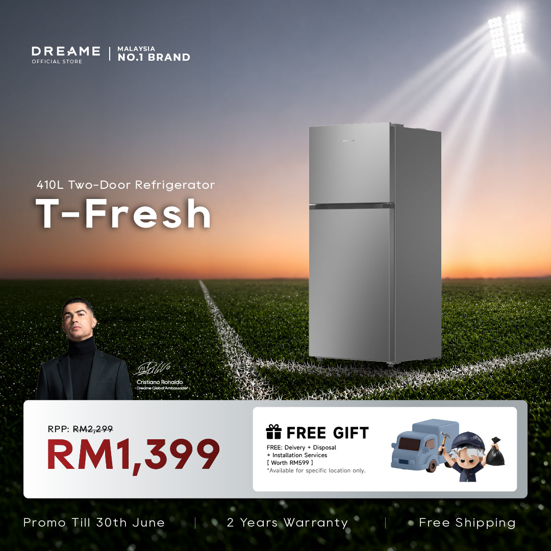Dreame T-Fresh double-door refrigerator, light gray, two upright doors