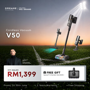 Black cordless vacuum cleaner with floor brush head