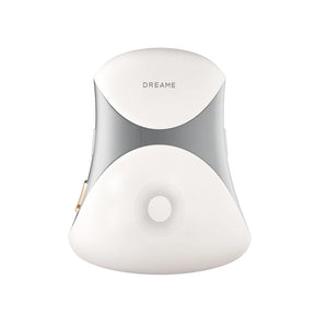 Back and waist massager cushion with white top and gray ribbed side