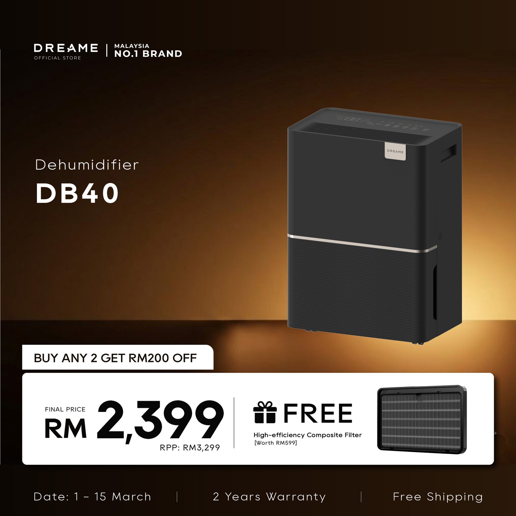 (DEPOSIT ONLY) Dreame Dehumidifier DB40