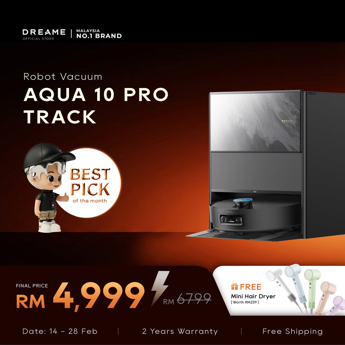 Dreame Aqua 10 Pro Track Robot Vacuum