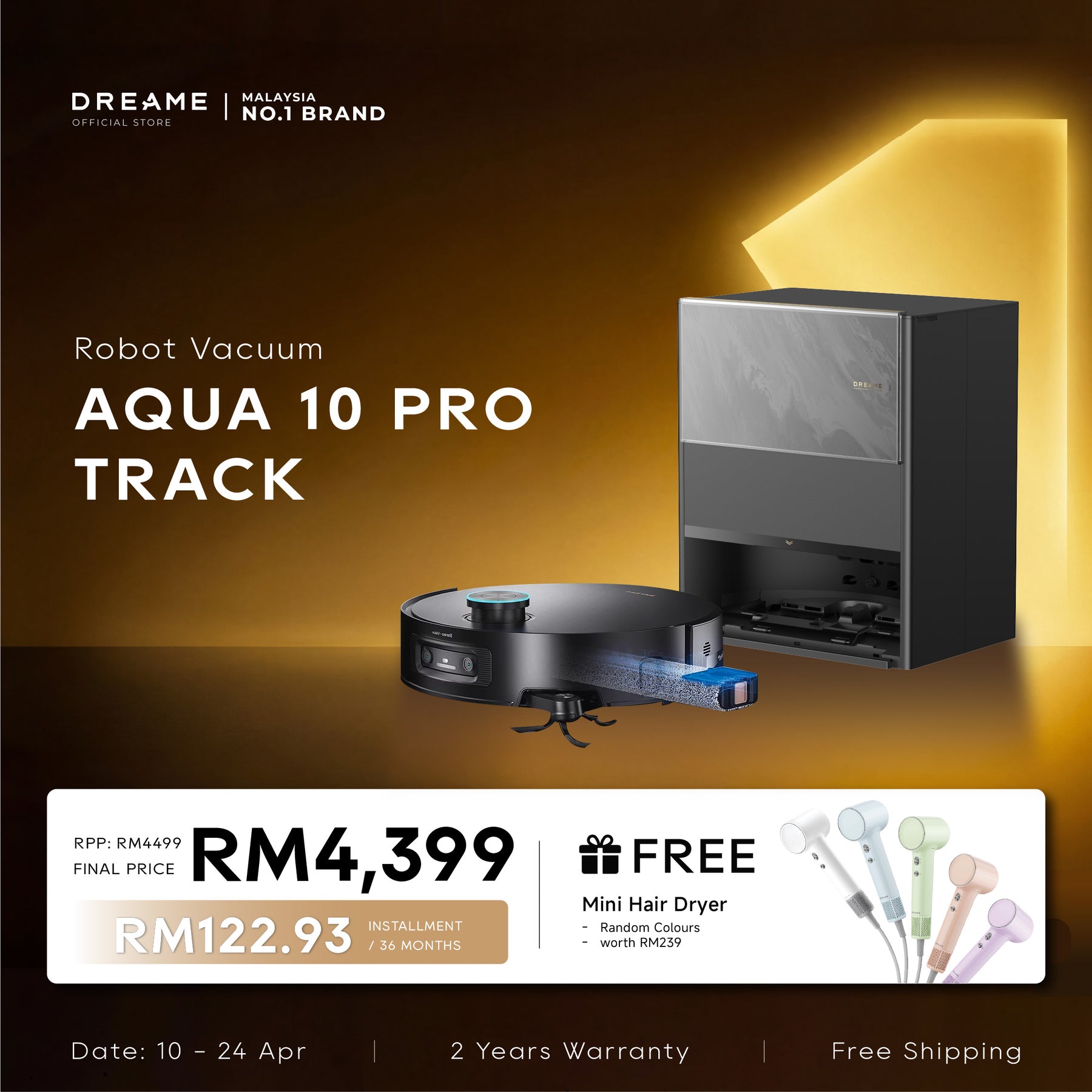 Dreame Aqua 10 Pro Track Robot Vacuum