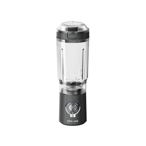 Portable blender with clear blending jar and dark base, round speed dial