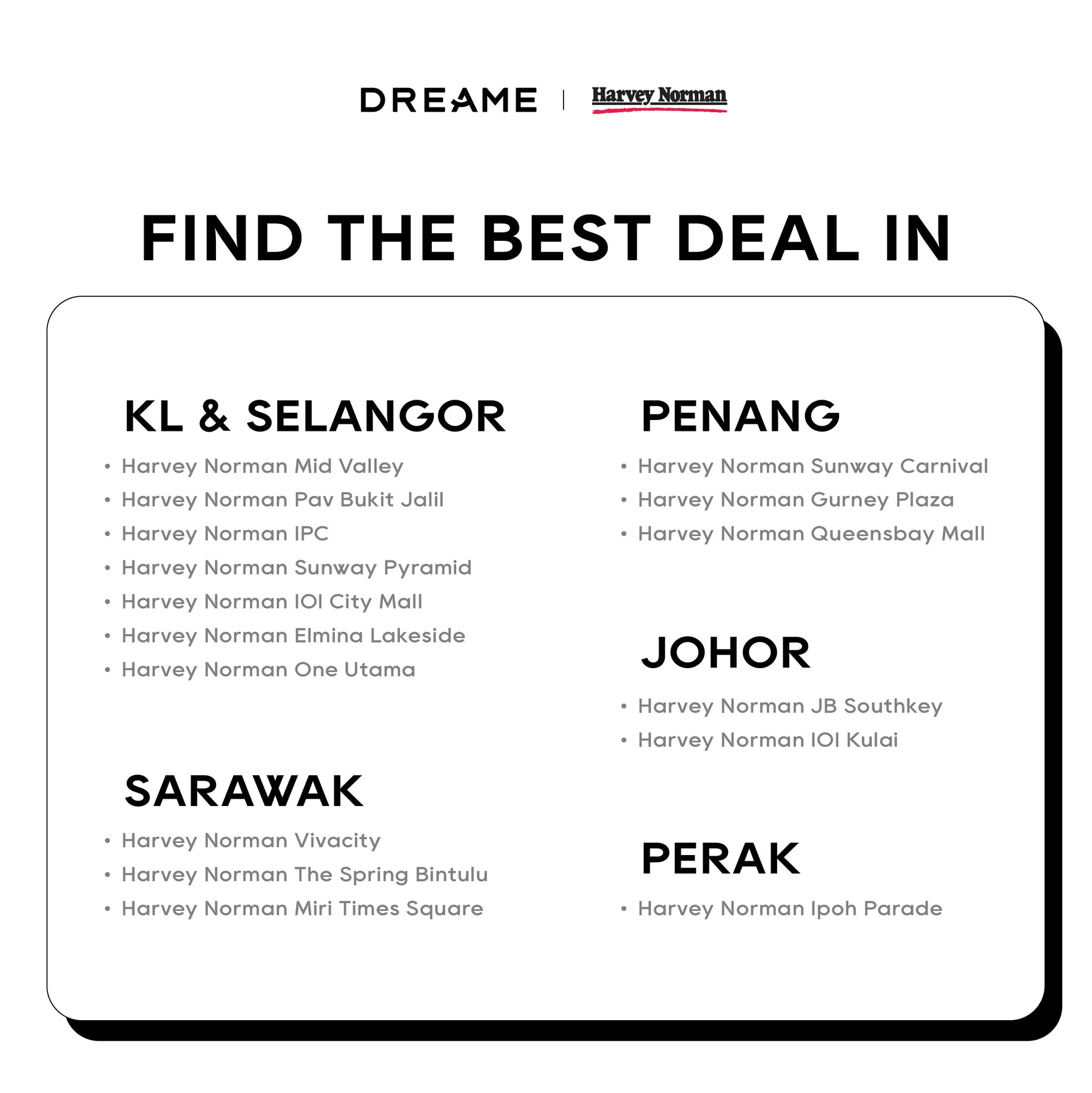 Harvey Norman promotional deal card for Dreame robot vacuum in Malaysia regions